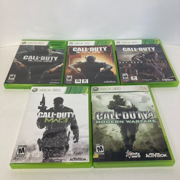 Call of Duty 5 Game Bundle Microsoft Xbox 360 Tested Video Game Black Ops Modern - Picture 1 of 11